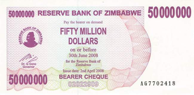 50 Million Dollars Zimbabwe p.57 2008